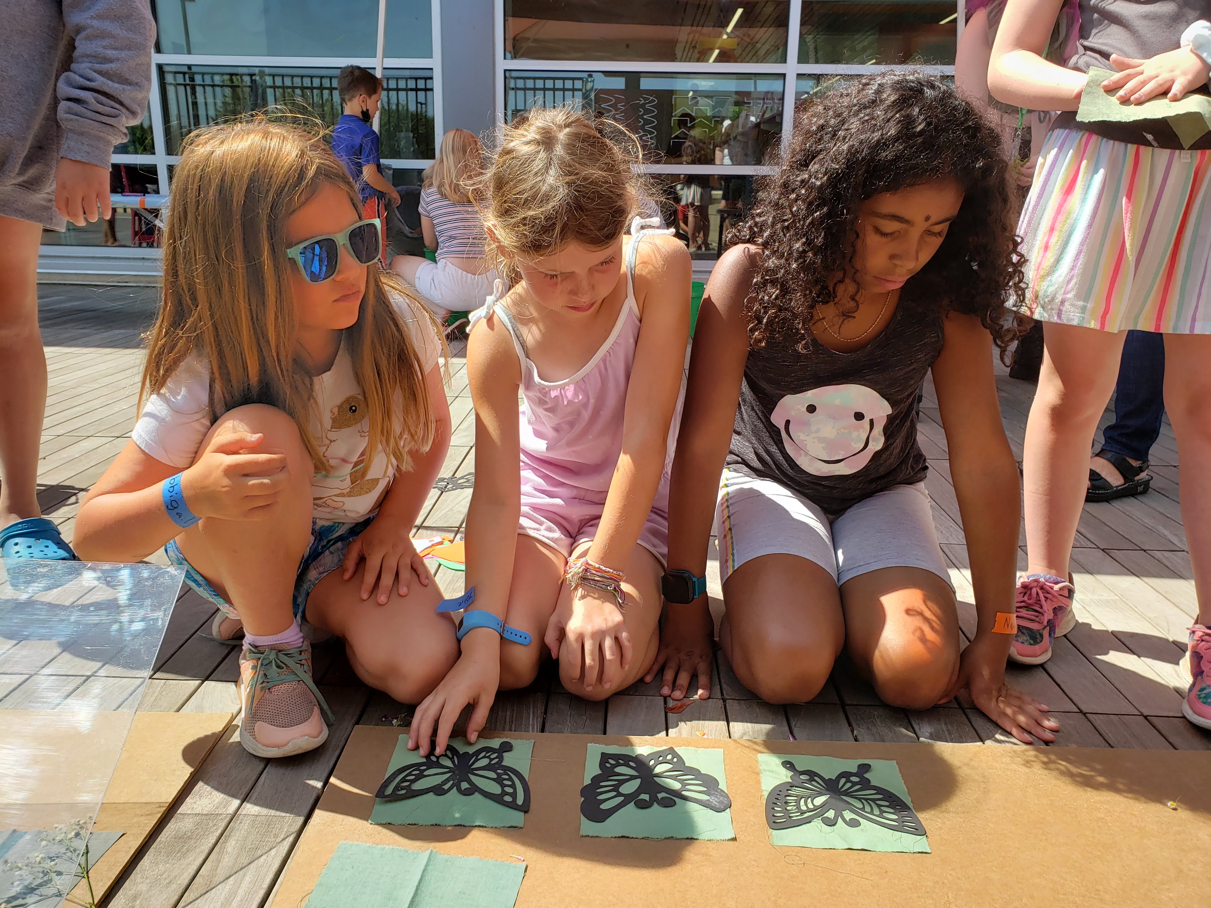 artists wait for their sun prints to be exposed