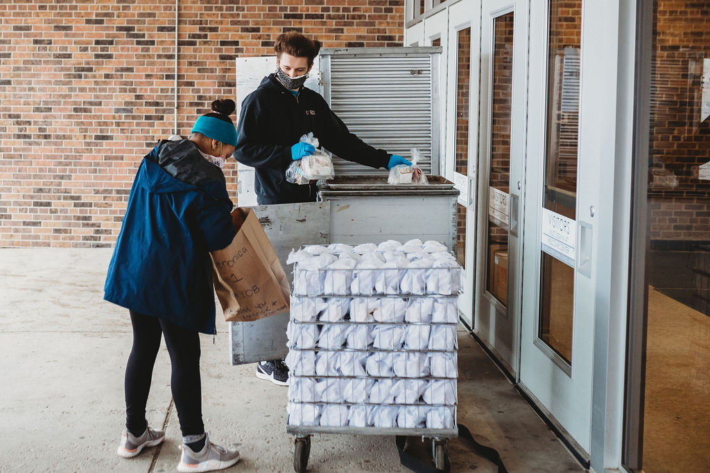 Picking up lunches at MMSD site 