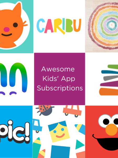 the logo icons for 7 recommended Kids' App Subscriptions