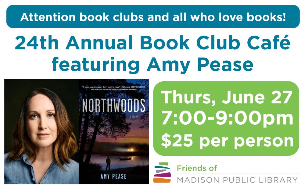 Book Club Cafe Friends of Madison Public Library 2024 Amy Pease for Northwoods