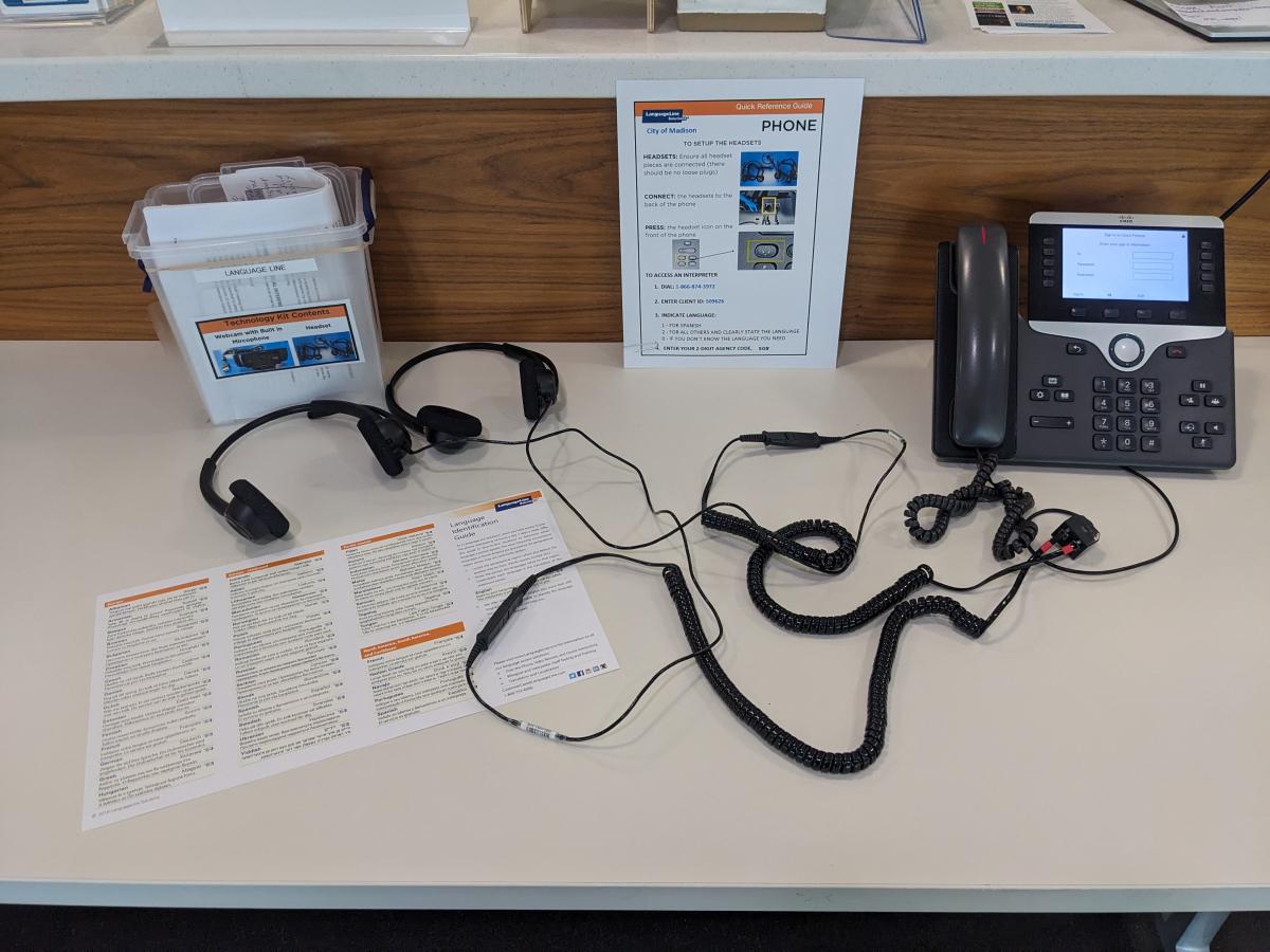 Materials for live translation at the library