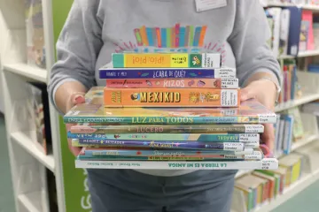 Pile of Spanish language books