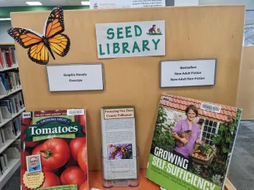 Seed Library Book Display at Meadowridge Library