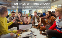 Pen Pals Writing Group takes place at Pinney Library Madison Public Library Mondays 6-8:30pm